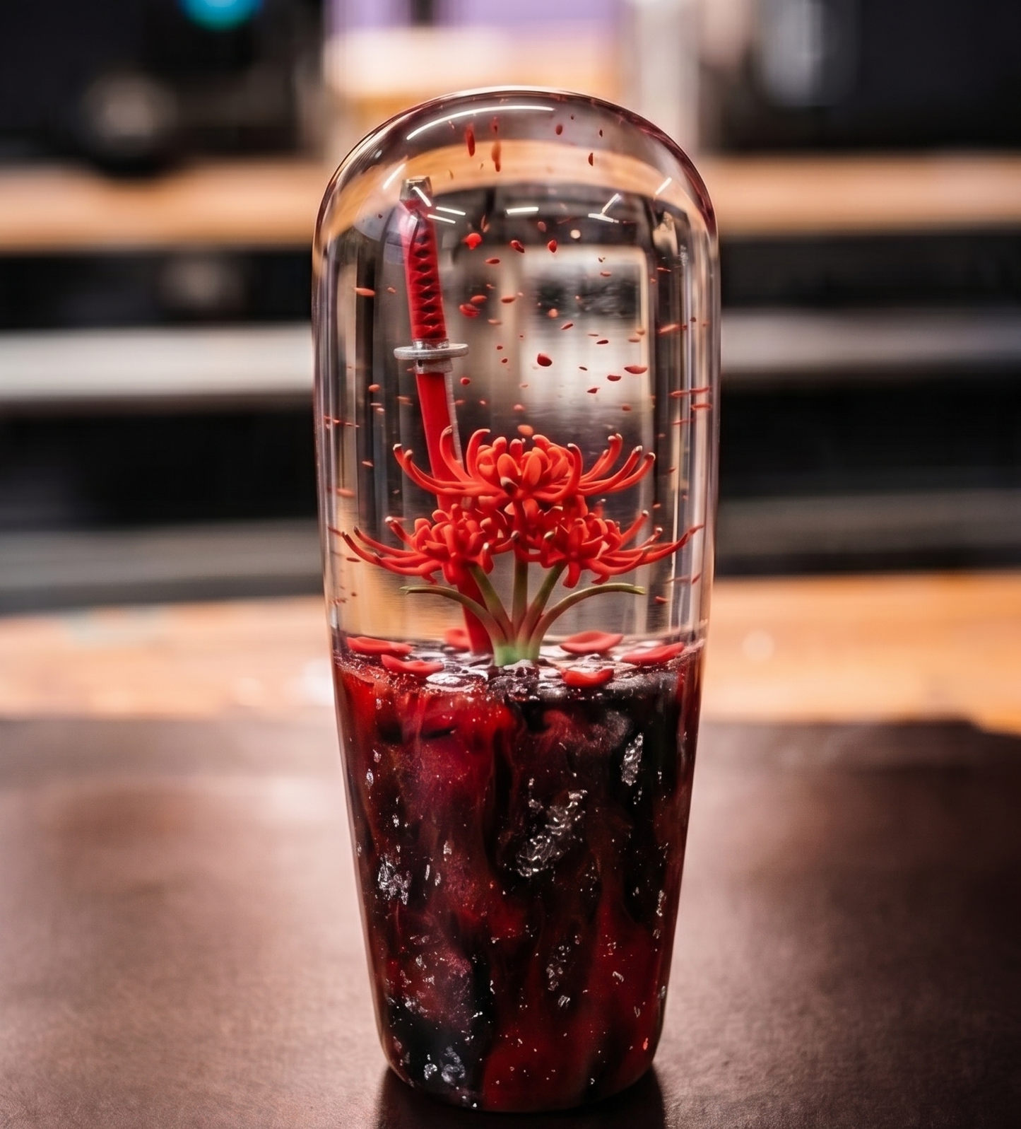 [PRE-ORDER] LED Red Flowers Katana Knob